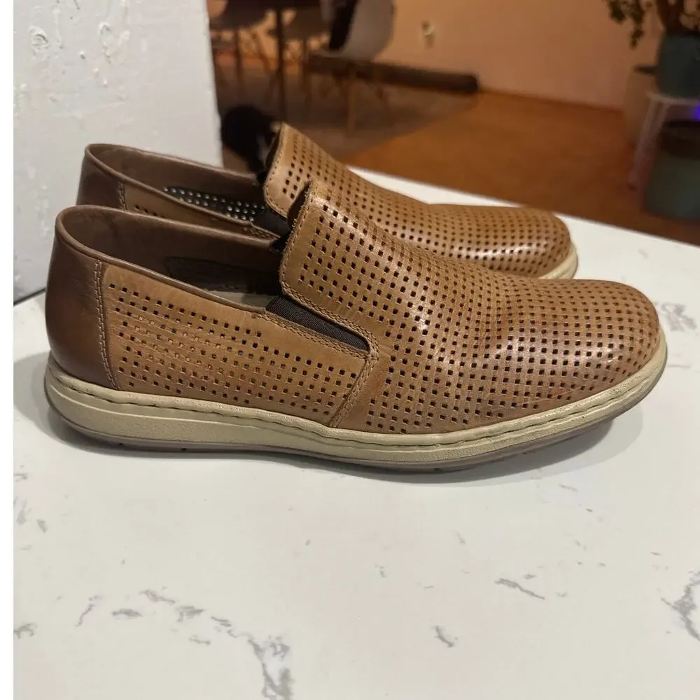 Men's Rieker 17376-25 Randall 76 Toffee/Cinnamon Leather Slip-On, Size 42, EUC
